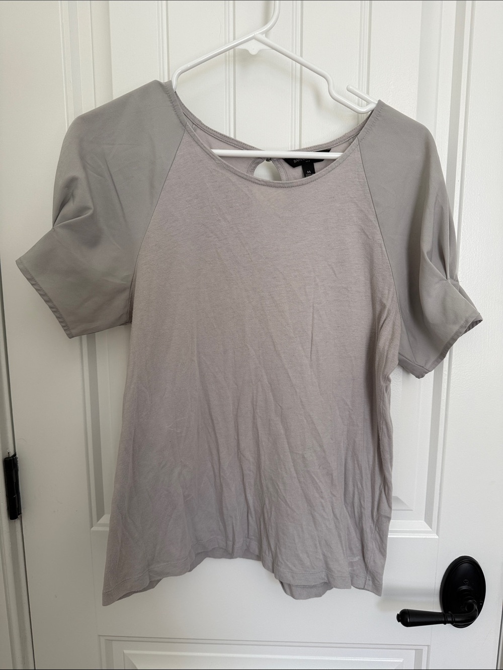 Women's Short Sleeve Raglan Top - Light Gray